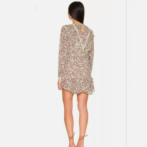 Tularosa Revolve Alicia Mini Dress Priya Camel Floral long sleeve dress size XS - Picture 2 of 16